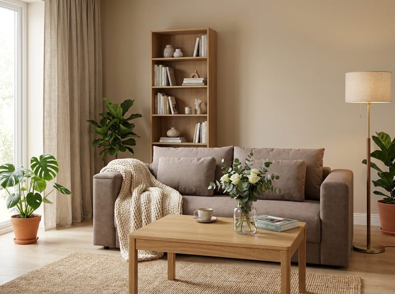 Bergen Extra djup 3-sits Bäddsoffa med Bäddmadrass i Latex och Tvättbar klädsel - Brun - Möbler - Soffa - Bäddsoffa - Bäddsoffa 3 sits