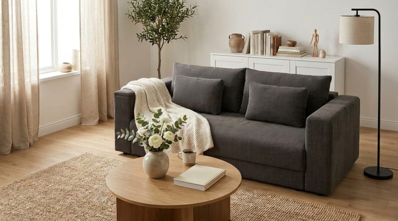 Bergen Extra djup 3-sits Bäddsoffa med Bäddmadrass i Polyesterskum och Tvättbar klädsel - Mörkgrå - Möbler - Soffa - Bäddsoffa - Bäddsoffa 3 sits