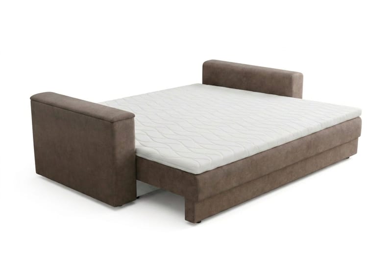 Bergen Extra djup Framåtbäddad 3-sits Bäddsoffa med Bäddmadrass i Memoryskum och Tvättbar klädsel - Brun Tyg - Möbler - Soffa - Bäddsoffa - Bäddsoffa 3 sits