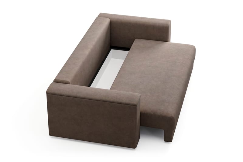 Bergen Extra djup Framåtbäddad 3-sits Bäddsoffa med Bäddmadrass i Memoryskum och Tvättbar klädsel - Brun Tyg - Möbler - Soffa - Bäddsoffa - Bäddsoffa 3 sits