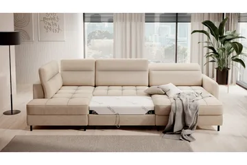 Berrto Soffa med Divan och Schäslong 5-sits - Beige - Möbler - Soffa - U-soffa