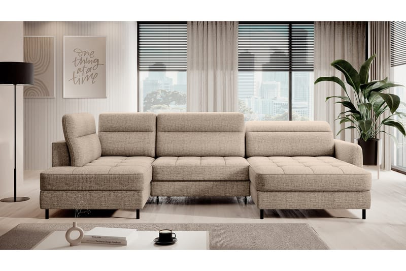 Berrto Soffa med Divan och Schäslong 5-sits - Beige - Möbler - Soffa - U-soffa