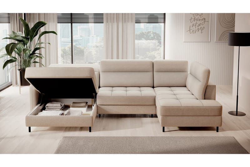 Berrto Soffa med Divan och Schäslong 5-sits - Beige - Möbler - Soffa - U-soffa