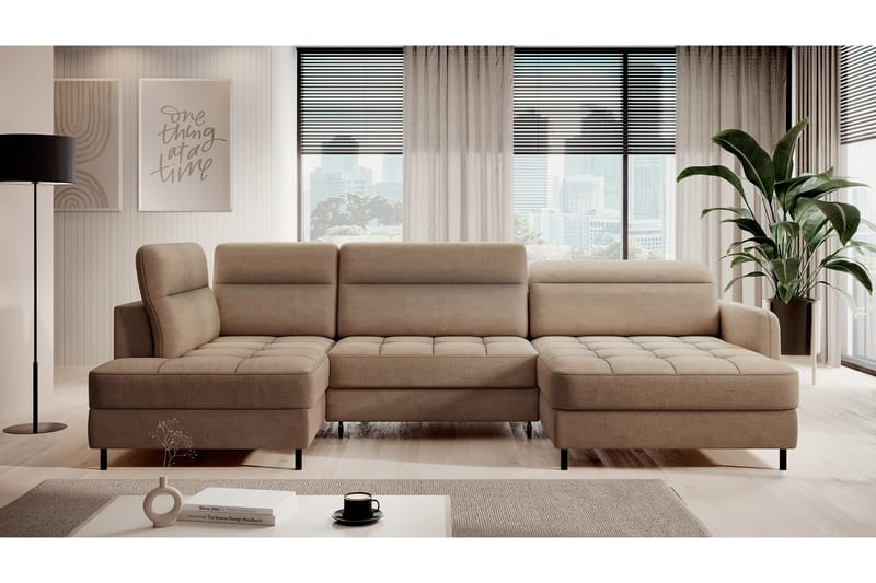 Berrto Soffa med Divan och Schäslong 5-sits - Beige - Möbler - Soffa - U-soffa