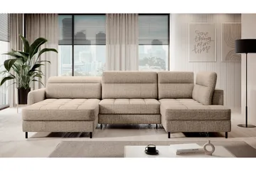 Berrto Soffa med Divan och Schäslong 5-sits - Beige - Möbler - Soffa - U-soffa