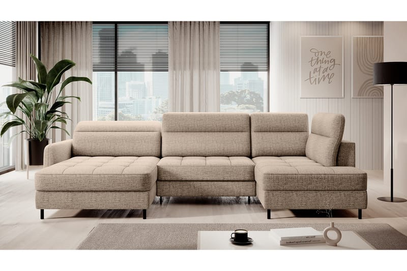 Berrto Soffa med Divan och Schäslong 5-sits - Beige - Möbler - Soffa - U-soffa