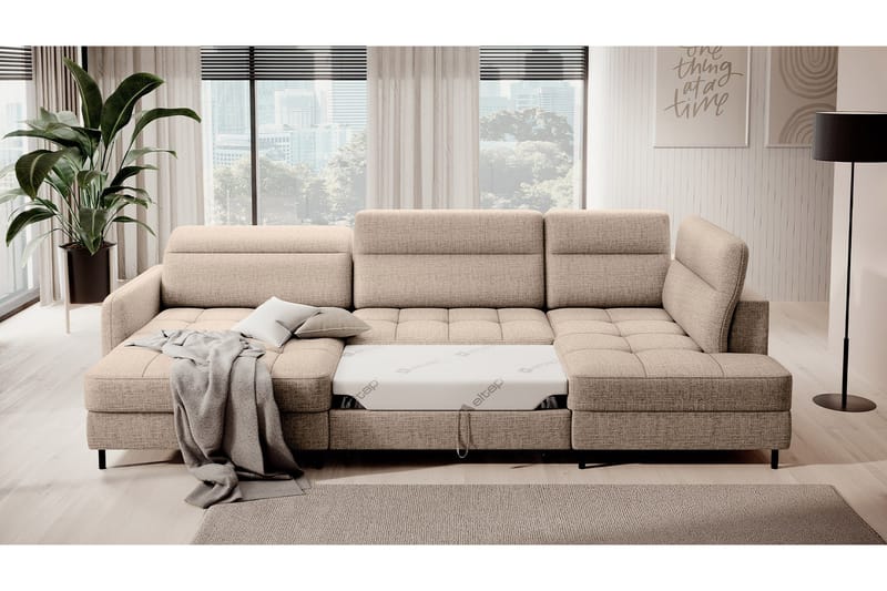 Berrto Soffa med Divan och Schäslong 5-sits - Beige - Möbler - Soffa - U-soffa