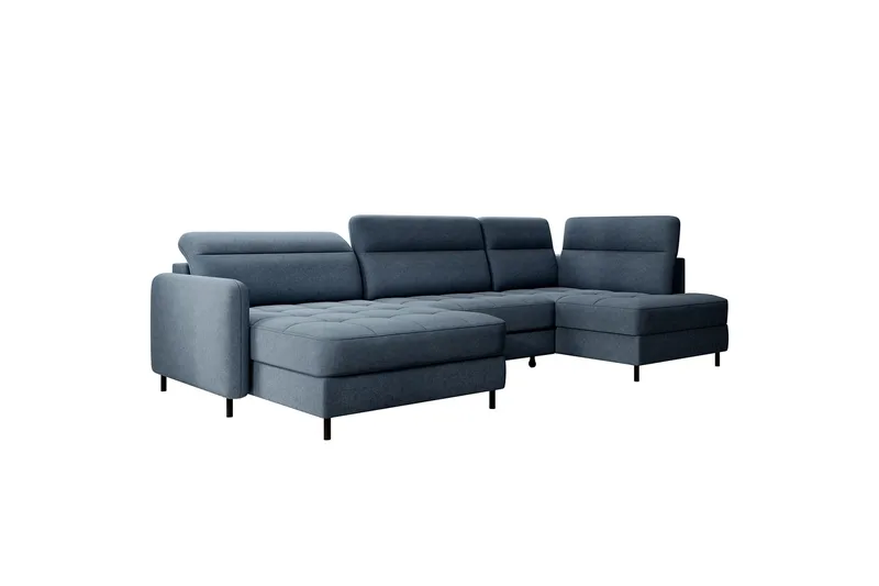 Berrto Soffa med Divan och Schäslong 5-sits - Blå - Möbler - Soffa - U-soffa