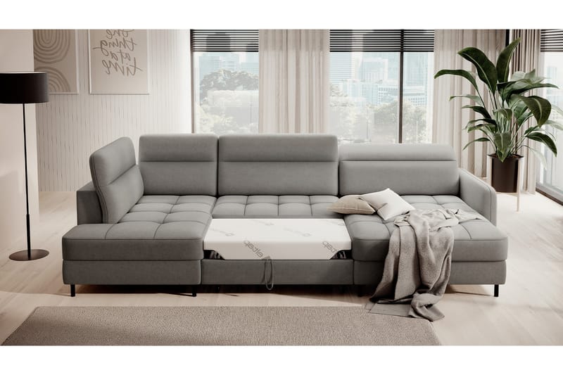 Berrto Soffa med Divan och Schäslong 5-sits - Grå - Möbler - Soffa - U-soffa