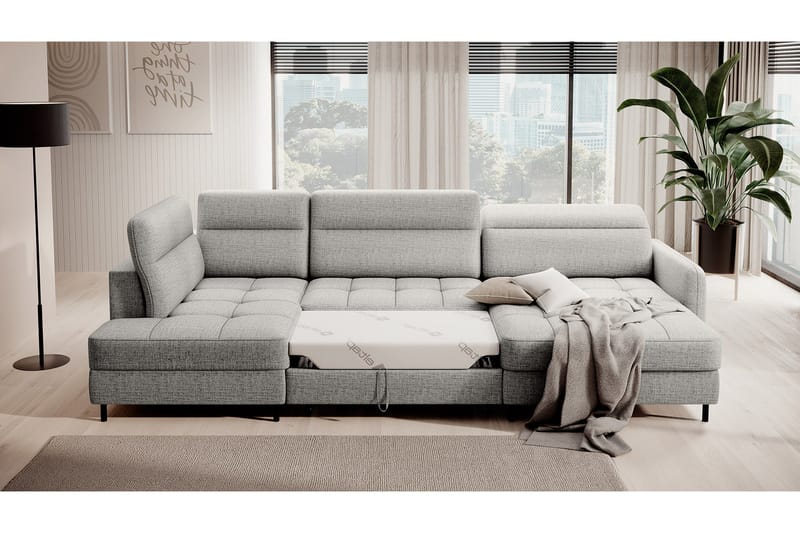 Berrto Soffa med Divan och Schäslong 5-sits - Grå - Möbler - Soffa - U-soffa