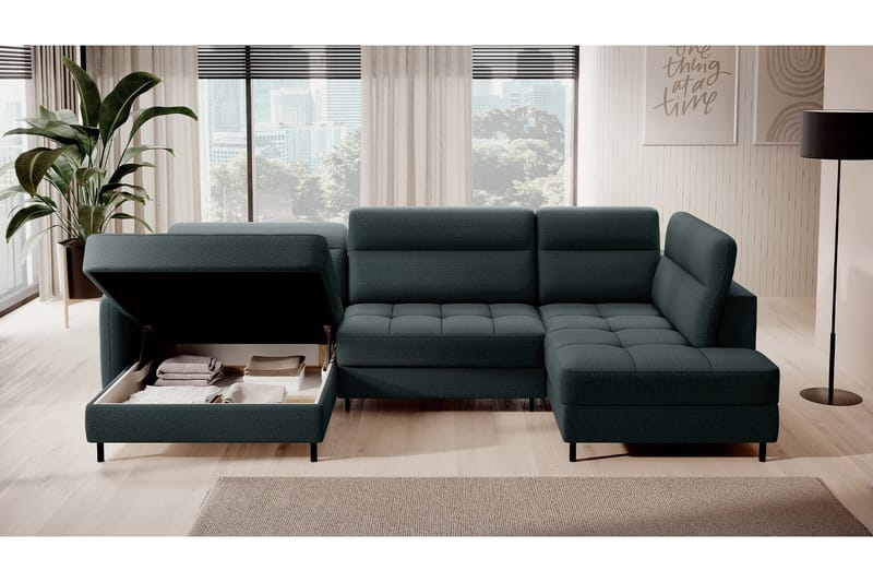 Berrto Soffa med Divan och Schäslong 5-sits - Grå - Möbler - Soffa - U-soffa