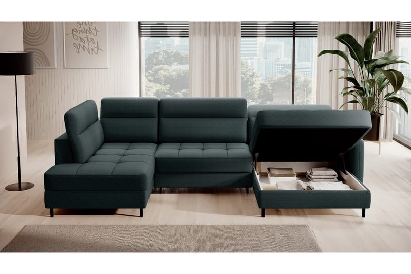 Berrto Soffa med Divan och Schäslong 5-sits - Grön - Möbler - Soffa - U-soffa