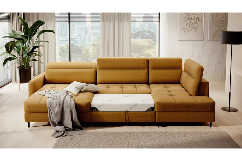 Berrto Soffa med Divan och Schäslong 5-sits - Guld - Möbler - Soffa - U-soffa