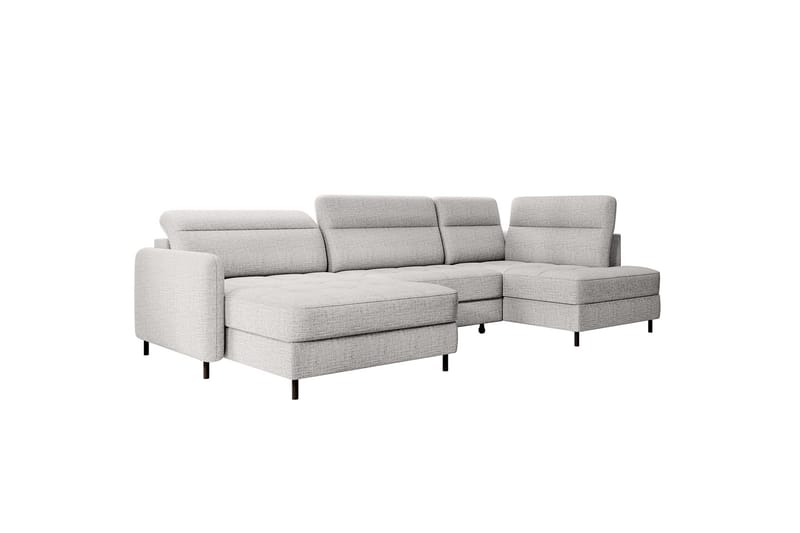 Berrto Soffa med Divan och Schäslong 5-sits - Ljusgrå - Möbler - Soffa - U-soffa