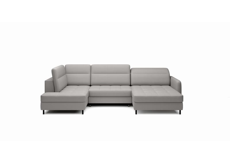 Berrto Soffa med Divan och Schäslong 5-sits, Ljusgrå