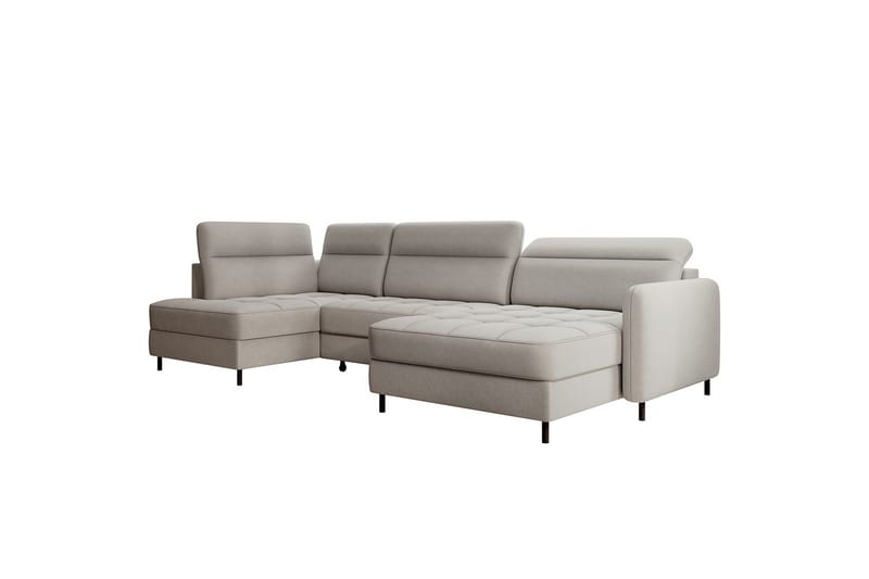 Berrto Soffa med Divan och Schäslong 5-sits - Ljusgrå - Möbler - Soffa - U-soffa