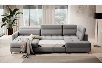 Berrto Soffa med Divan och Schäslong 5-sits - Ljusgrå - Möbler - Soffa - U-soffa