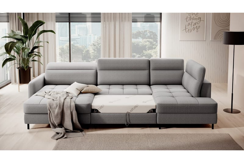 Berrto Soffa med Divan och Schäslong 5-sits - Ljusgrå - Möbler - Soffa - U-soffa