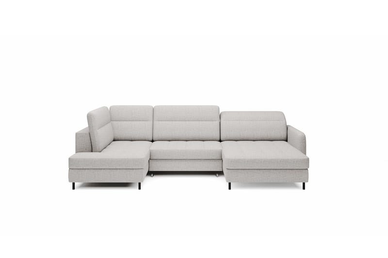Berrto Soffa med Divan och Schäslong 5-sits, Ljusgrå