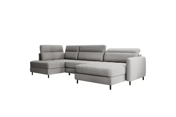 Berrto Soffa med Divan och Schäslong 5-sits - Ljusgrå - Möbler - Soffa - U-soffa