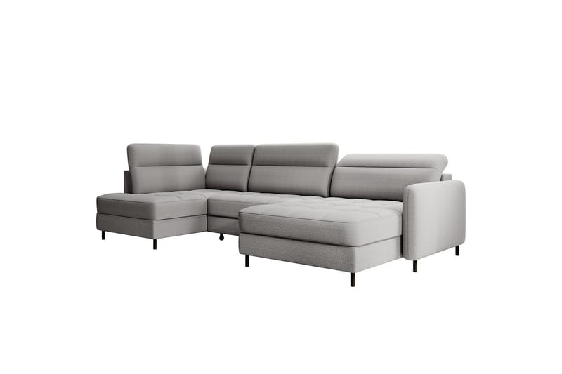 Berrto Soffa med Divan och Schäslong 5-sits - Ljusgrå - Möbler - Soffa - U-soffa