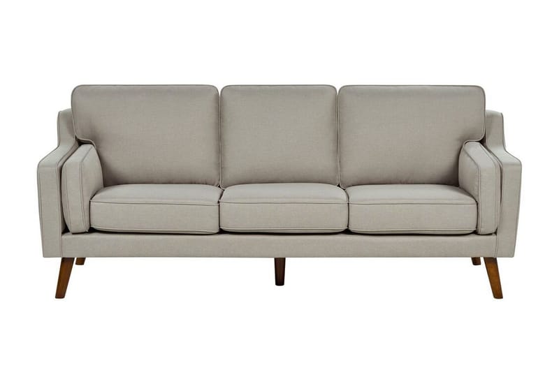 Bertha Soffa 3-sits, Beige/Mörkt trä