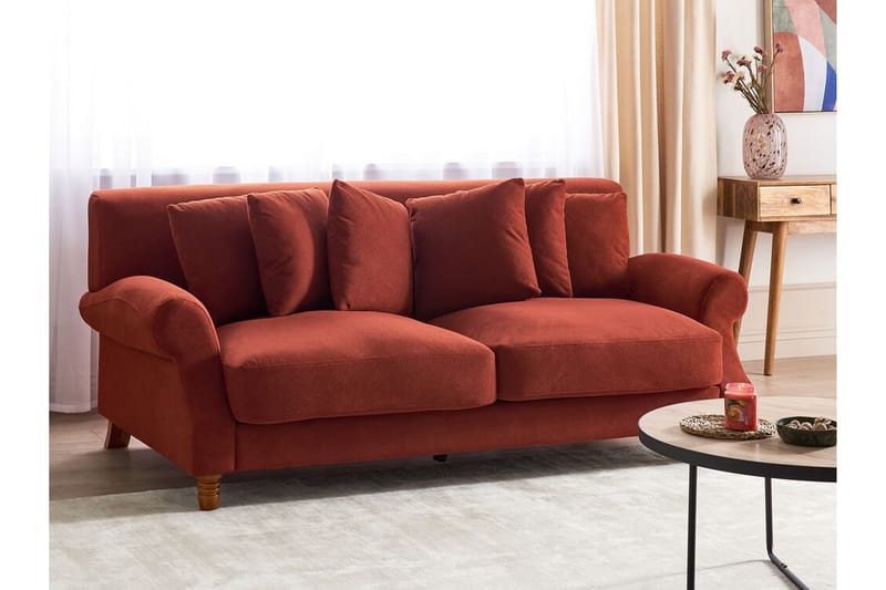 Bijan Soffa 2-sits - Röd/Mörkt trä - Möbler - Soffa - 2 sits soffa