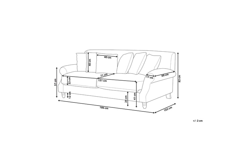 Bijan Soffa 2-sits - Vit/Mörkt trä - Möbler - Soffa - 2 sits soffa