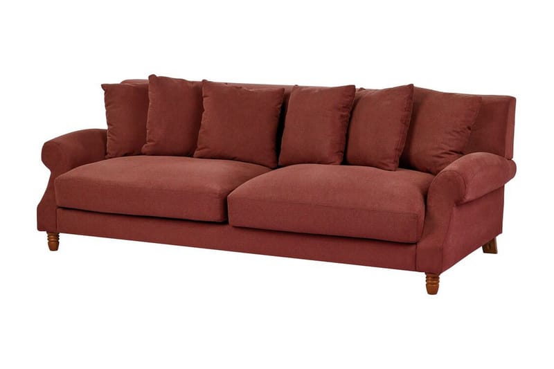 Bijan Soffa 3-sits - Röd/Mörkt trä - Möbler - Soffa - 3 sits soffa