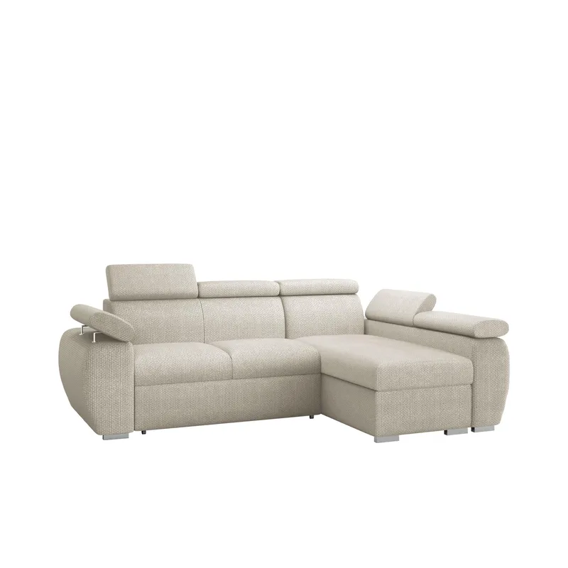 Binche 3-sits Bäddsoffa divan höger med förvaring, beige
