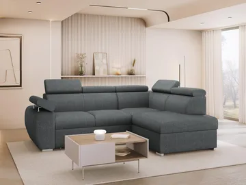 Binche 4-sits Bäddsoffa schäslong höger med förvaring - Mörkgrå - Möbler - Soffa - Bäddsoffa