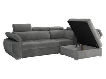 Binche 4-sits Bäddsoffa schäslong höger med förvaring - Mörkgrå - Möbler - Soffa - Bäddsoffa