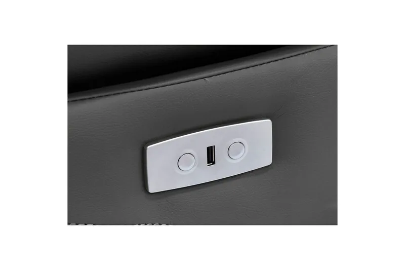 2-sitssoffa Lannilis Grå, PU/trä/metall - Grå, PU/trä/metall - Möbler - Soffa - Biosoffa & reclinersoffa - 2 sits biosoffa & reclinersoffa