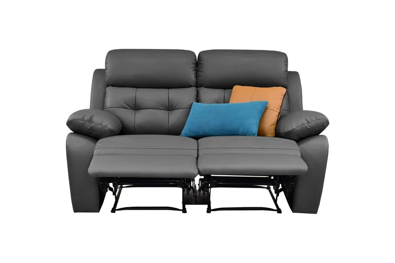 2-sitssoffa Lannilis Grå, PU/trä/metall - Grå, PU/trä/metall - Möbler - Soffa - Biosoffa & reclinersoffa - 2 sits biosoffa & reclinersoffa