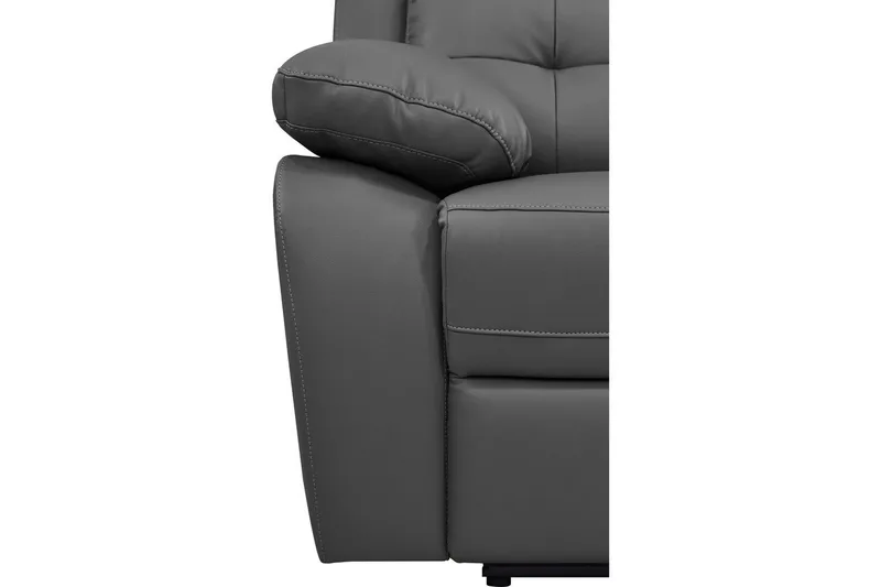 2-sitssoffa Lannilis Grå, PU/trä/metall - Grå, PU/trä/metall - Möbler - Soffa - Biosoffa & reclinersoffa - 2 sits biosoffa & reclinersoffa