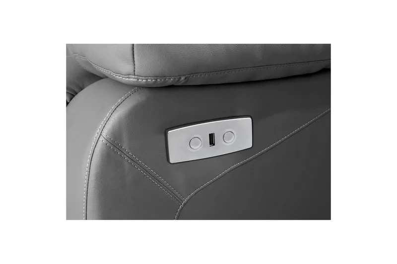 2-sitssoffa Lannilis Grå, PU/trä/metall - Grå, PU/trä/metall - Möbler - Soffa - Biosoffa & reclinersoffa - 2 sits biosoffa & reclinersoffa