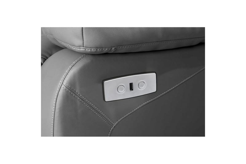 2-sitssoffa Lannilis Grå, PU/trä/metall - Grå, PU/trä/metall - Möbler - Soffa - Biosoffa & reclinersoffa - 2 sits biosoffa & reclinersoffa