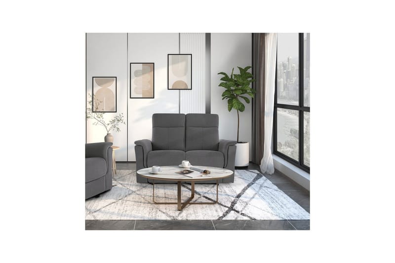 2-sitssoffa Southbrook Antracit, Tyg/Trä/Metall, Elektrisk vilstol - Antracit, Tyg/Trä/Metall, Elektrisk vilstol - Möbler - Soffa - Biosoffa & reclinersoffa - 2 sits biosoffa & reclinersoffa