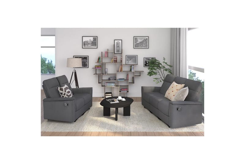 2-sitssoffa Southbrook Antracit, Tyg/Trä/Metall, Manuell vilstol - Antracit, Tyg/Trä/Metall, Manuell vilstol - Möbler - Soffa - Biosoffa & reclinersoffa - 2 sits biosoffa & reclinersoffa