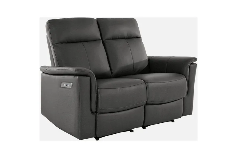 2-sitssoffa Southbrook Grå, PU/trä/metall, Elektrisk vilstol, Grå, PU/trä/metall, Elektrisk vilstol