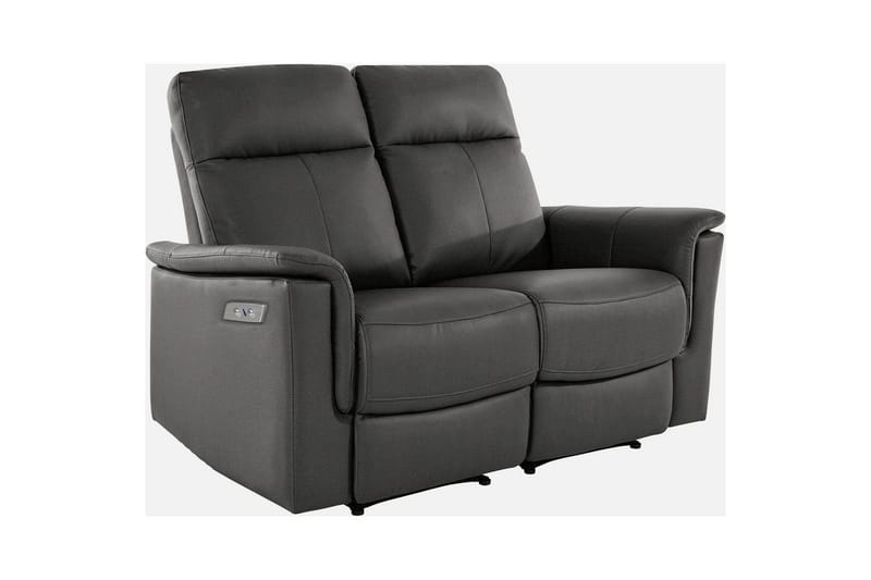 2-sitssoffa Southbrook Grå, PU/trä/metall, Elektrisk vilstol, Grå, PU/trä/metall, Elektrisk vilstol