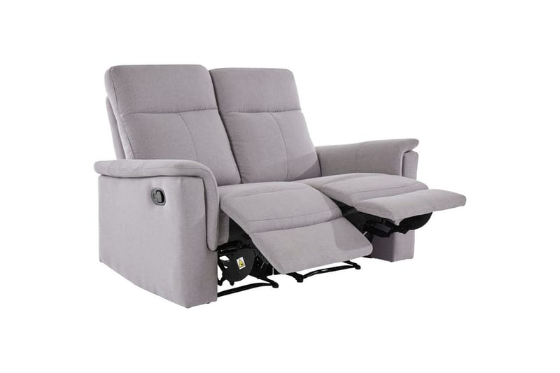 2-sitssoffa Southbrook Ljusgrå, Tyg/Trä/Metall, Manuell vilstol - Ljusgrå, Tyg/Trä/Metall, Manuell vilstol - Möbler - Soffa - Biosoffa & reclinersoffa - 2 sits biosoffa & reclinersoffa