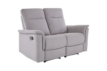 2-sitssoffa Southbrook Ljusgrå, Tyg/Trä/Metall, Manuell vilstol