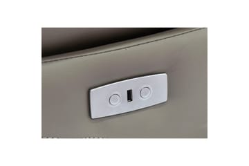 2-sitssoffa Southbrook Ljusgrå, PU/trä/metall, Elektrisk vilstol - Ljusgrå, PU/trä/metall, Elektrisk vilstol - Möbler - Soffa - Biosoffa & reclinersoffa - 2 sits biosoffa & reclinersoffa