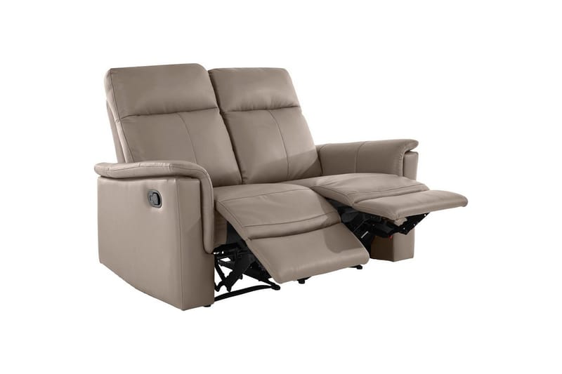 2-sitssoffa Southbrook Ljusgrå, PU/trä/metall, Manuell vilstol - Ljusgrå, PU/trä/metall, Manuell vilstol - Möbler - Soffa - Biosoffa & reclinersoffa - 2 sits biosoffa & reclinersoffa