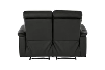 2-sitssoffa Southbrook Svart, Äkta läder/PU/Trä/Metall, Manuell vilstol - Svart, Äkta läder/PU/Trä/Metall, Manuell vilstol - Möbler - Soffa - Biosoffa & reclinersoffa - 2 sits biosoffa & reclinersoffa