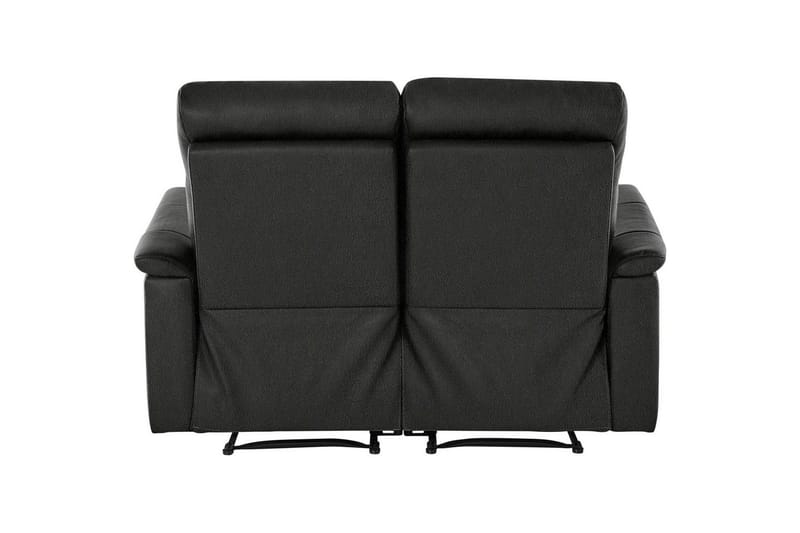 2-sitssoffa Southbrook Svart, Äkta läder/PU/Trä/Metall, Manuell vilstol - Svart, Äkta läder/PU/Trä/Metall, Manuell vilstol - Möbler - Soffa - Biosoffa & reclinersoffa - 2 sits biosoffa & reclinersoffa