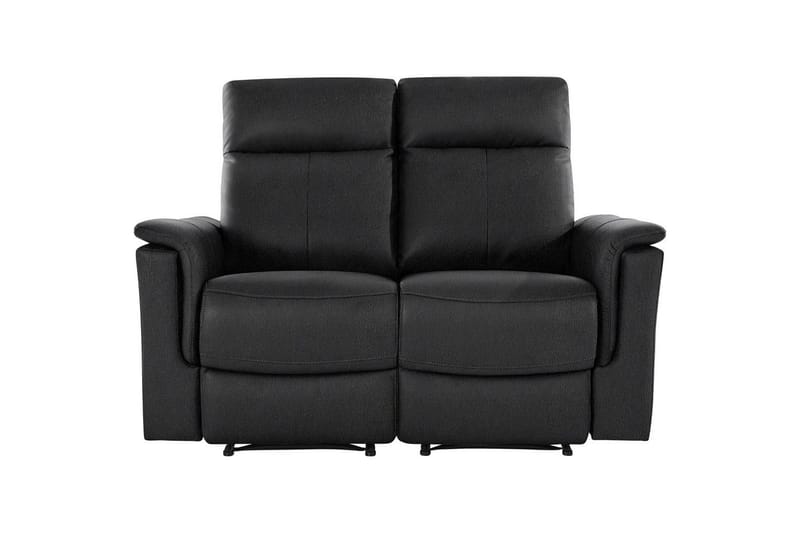 2-sitssoffa Southbrook Svart, Äkta läder/PU/Trä/Metall, Manuell vilstol - Svart, Äkta läder/PU/Trä/Metall, Manuell vilstol - Möbler - Soffa - Biosoffa & reclinersoffa - 2 sits biosoffa & reclinersoffa