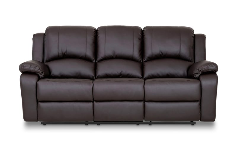 Norbo Reclinersoffa 3-sits Konstläder - Brun - 3 sits biosoffa & reclinersoffa - Biosoffa & reclinersoffa