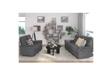 3-sitssoffa Southbrook Antracit, Tyg/Trä/Metall, Manuell vilstol - Antracit, Tyg/Trä/Metall, Manuell vilstol - Möbler - Soffa - Biosoffa & reclinersoffa - 3 sits biosoffa & reclinersoffa